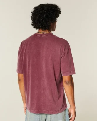 Camiseta de algodão pesado com corte reto
