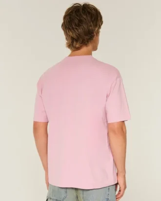 Camiseta de algodão pesado com corte reto