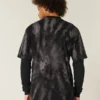Camiseta de algodão tie-dye pesada e quadrada
