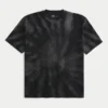Camiseta de algodão tie-dye pesada e quadrada