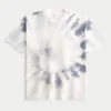 Camiseta de algodão tie-dye pesada e quadrada