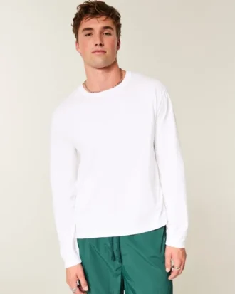 Camiseta de manga comprida em algodão