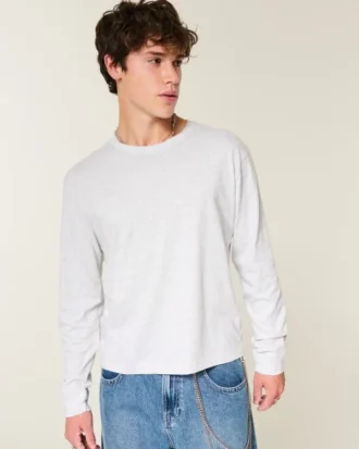 Camiseta de manga comprida em algodão