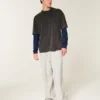 Camiseta de manga comprida em algodão