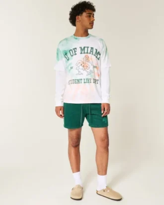 Camiseta gráfica boxy da Universidade de Miami Hurricanes