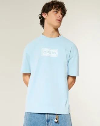 Camiseta gráfica Oasis pesada e quadrada