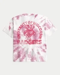 Camiseta gráfica quadrada da Universidade de Wisconsin Badgers