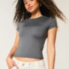 Camiseta infantil com costura sem costura e tecido elástico macio