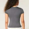 Camiseta infantil com costura sem costura e tecido elástico macio