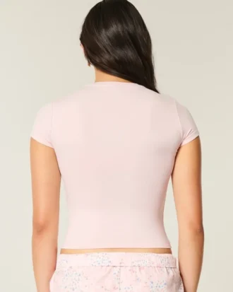 Camiseta infantil com costura sem costura e tecido elástico macio