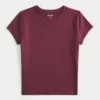 Camiseta infantil com costura sem costura e tecido elástico macio