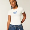 Camiseta infantil com estampa de borboleta