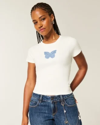 Camiseta infantil com estampa de borboleta