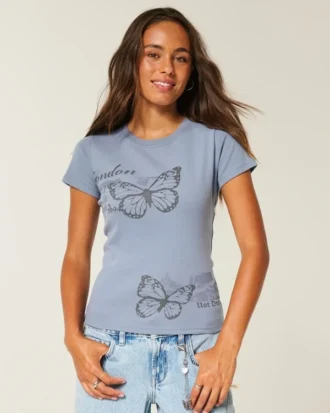 Camiseta infantil com estampa de borboleta London