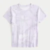Camiseta infantil com gola redonda e estampa camuflada