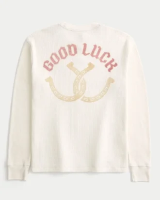 Camiseta térmica com estampa Good Luck