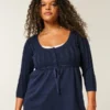 Camisola babydoll com malha trançada