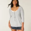 Camisola babydoll com malha trançada