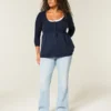 Camisola babydoll com malha trançada