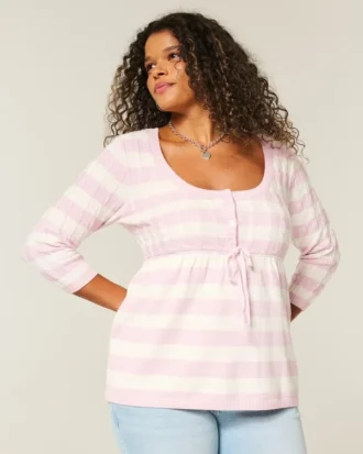 Camisola babydoll com malha trançada