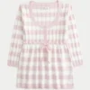 Camisola babydoll com malha trançada