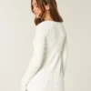 Camisola Babydoll de manga comprida e decote quadrado