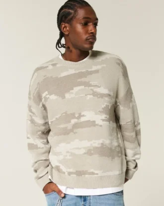 Camisola Boxy Camo Crew