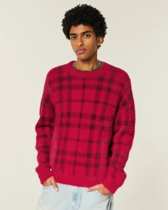 Camisola Boxy Fuzzy Crew
