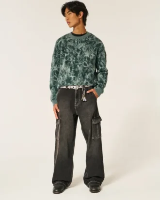 Camisola Boxy Fuzzy Crew