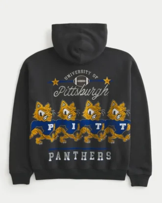 Camisola com capuz e estampado da Universidade de Pittsburgh Panthers