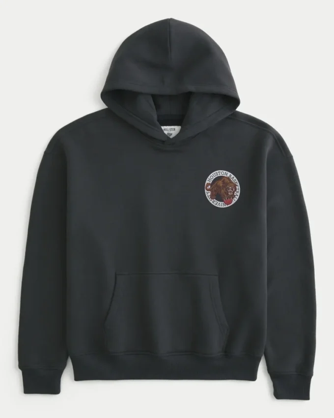 Camisola com capuz e estampado de basquetebol da Universidade de Houston Cougars