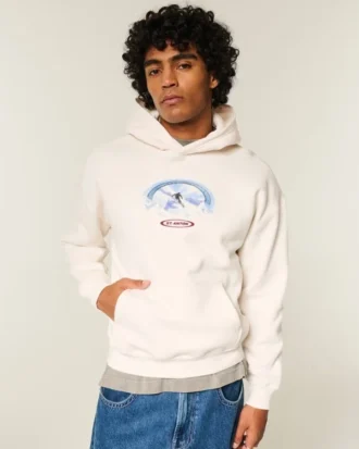 Camisola com capuz e gráfico de esqui Boxy St. Anton