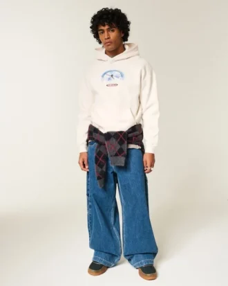 Camisola com capuz e gráfico de esqui Boxy St. Anton