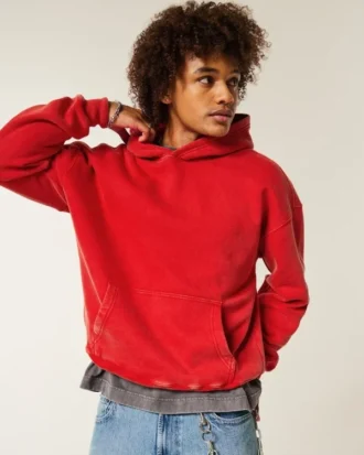 Camisola com capuz quadrada