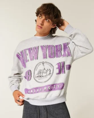 Camisola com estampa Boxy New York University Violets