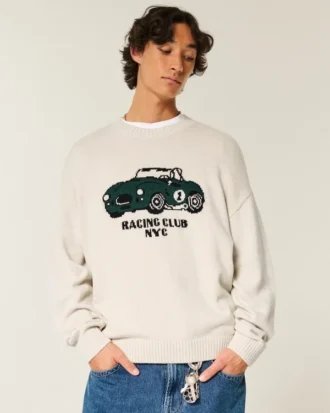 Camisola com estampa Boxy Racing