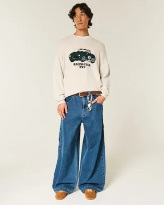 Camisola com estampa Boxy Racing