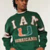 Camisola com estampa da Universidade de Miami Hurricanes