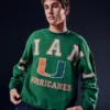 Camisola com estampa da Universidade de Miami Hurricanes