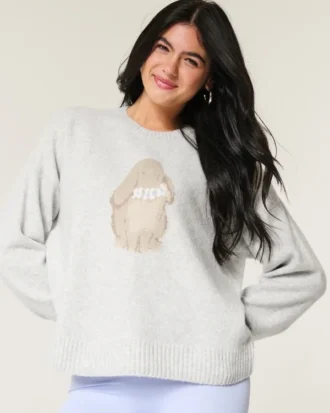 Camisola com estampa de coelho da Hollister