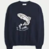 Camisola com estampa de peixe a saltar Camisola com estampa de peixe a saltar