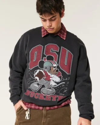 Camisola com estampa do Mickey Mouse e dos Ohio State Buckeyes