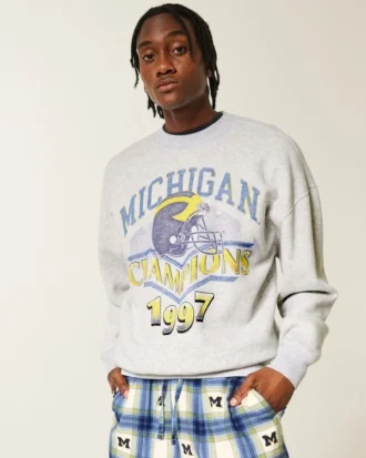 Camisola com estampa gráfica da Universidade de Michigan Wolverines