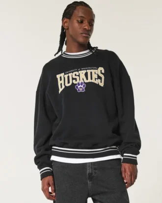 Camisola com estampa gráfica da Universidade de Washington Huskies