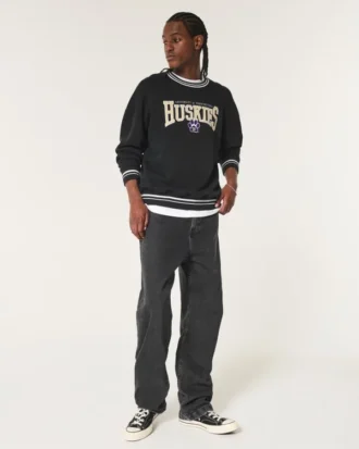 Camisola com estampa gráfica da Universidade de Washington Huskies