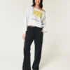 Camisola com estampado Iowa Hawkeyes e ombros descobertos Camisola com estampado Iowa Hawkeyes e ombros descobertos