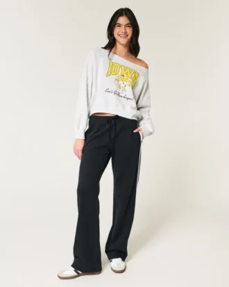 Camisola com estampado Iowa Hawkeyes e ombros descobertos