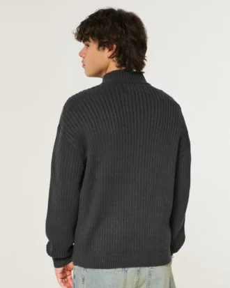 Camisola com fecho de correr descontraída