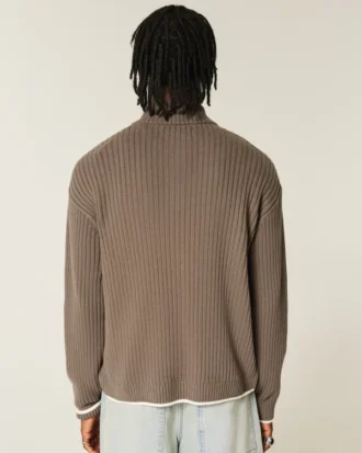 Camisola com fecho e padrão gráfico descontraído