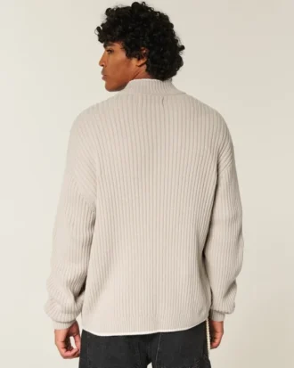 Camisola com fecho e padrão gráfico descontraído